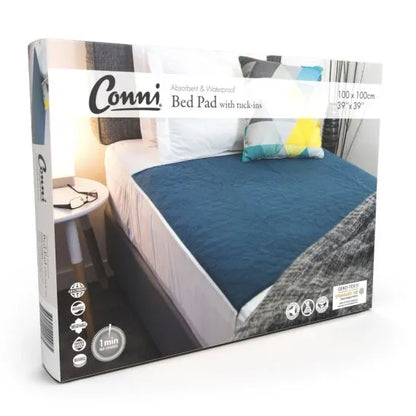 Conni Bed Pad 7003 1mx1m 2400ml Waterproof Blue - Assist Ability Australia