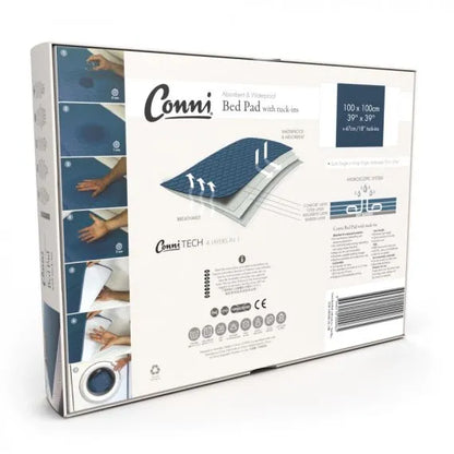 Conni Bed Pad 7003 1mx1m 2400ml Waterproof Blue - Assist Ability Australia