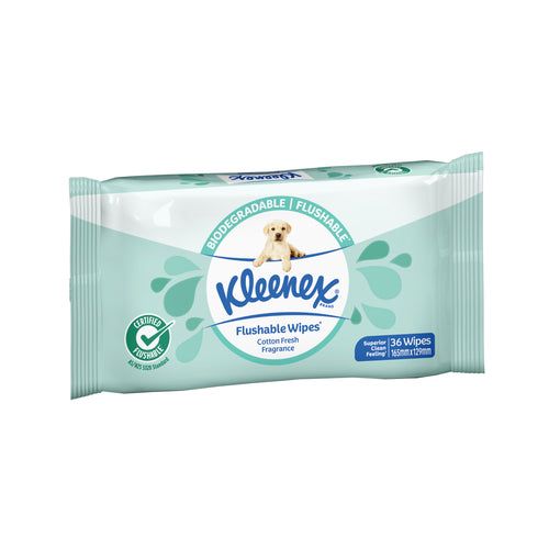 Kleenex Flushable Bath Tissue 165x129mm Wipes Fresh Fragrance Scented - Assist Ability Australia