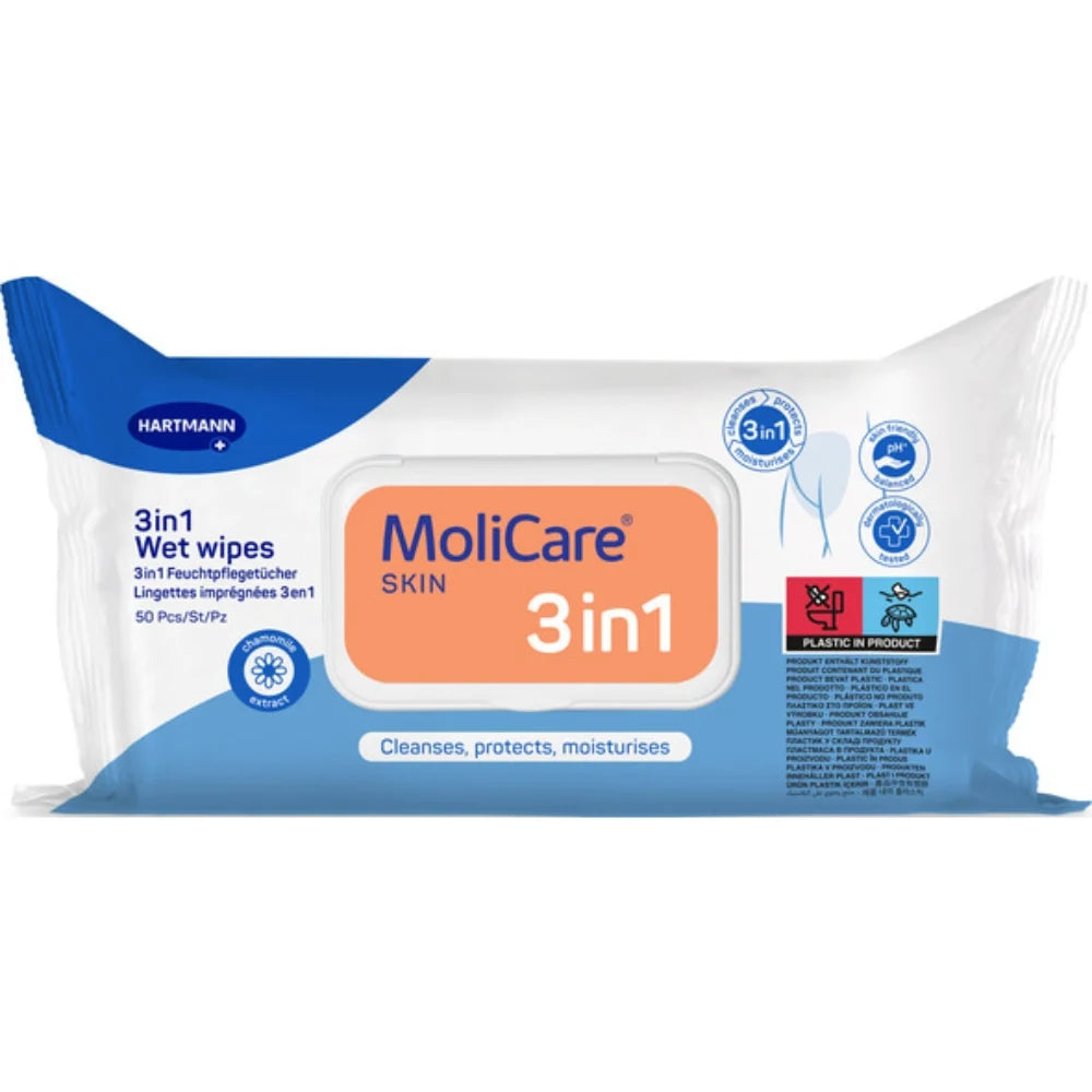 Molicare Skin 3 in 1 Wet Wipes