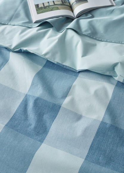 Blue Check Waterproof Quilt Cover Set - Assist Ability Australia