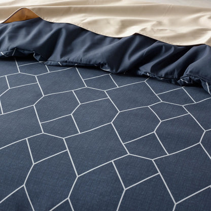Geo Denim Quilt Cover Set - Assist Ability Australia