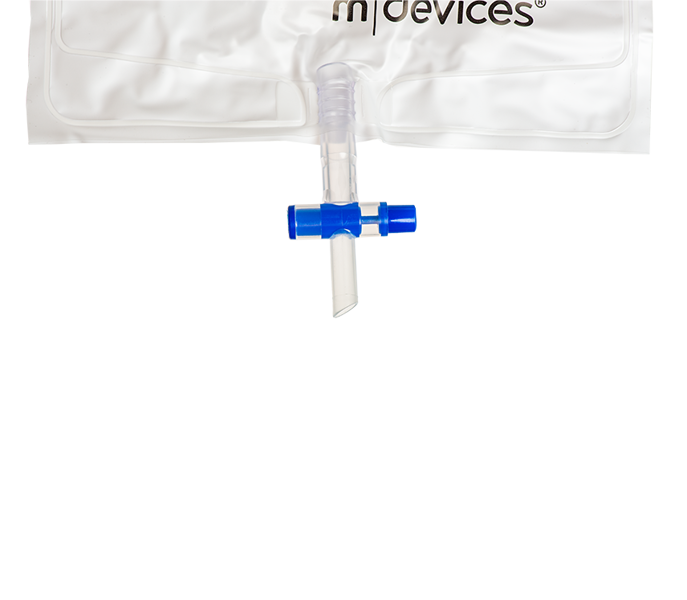 Mdevices Urine Bag 2000mL T-Tap Non-Return Valve 120cm Clear Tubing Sample Port