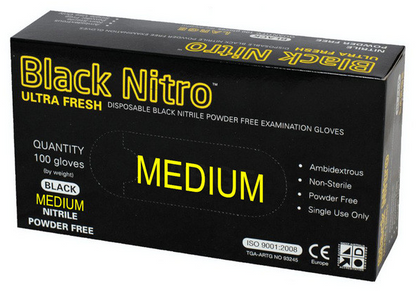 Powder-Free Nitrile Gloves Ultrafresh Black - Assist Ability Australia