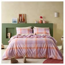 Lilac Blush Check Quilt Cover Set - Assist Ability Australia