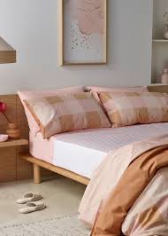 Blush Check Waterproof Quilt Cover Set - Assist Ability Australia