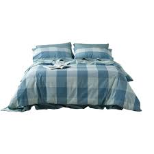 Blue Check Waterproof Quilt Cover Set - Assist Ability Australia