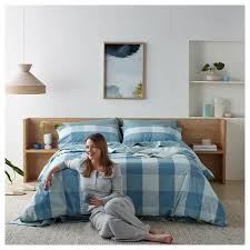 Blue Check Waterproof Quilt Cover Set - Assist Ability Australia