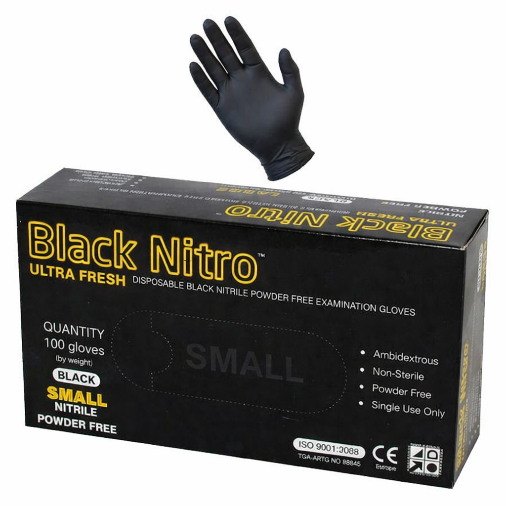 Powder-Free Nitrile Gloves Ultrafresh Black - Assist Ability Australia